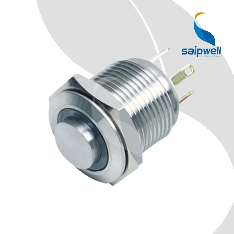 

2A/36VAC ResetableType Waterproof IP67 Mini Button Switch / High FlushShape Metal Push Button Switch With LED(SP16-D5)