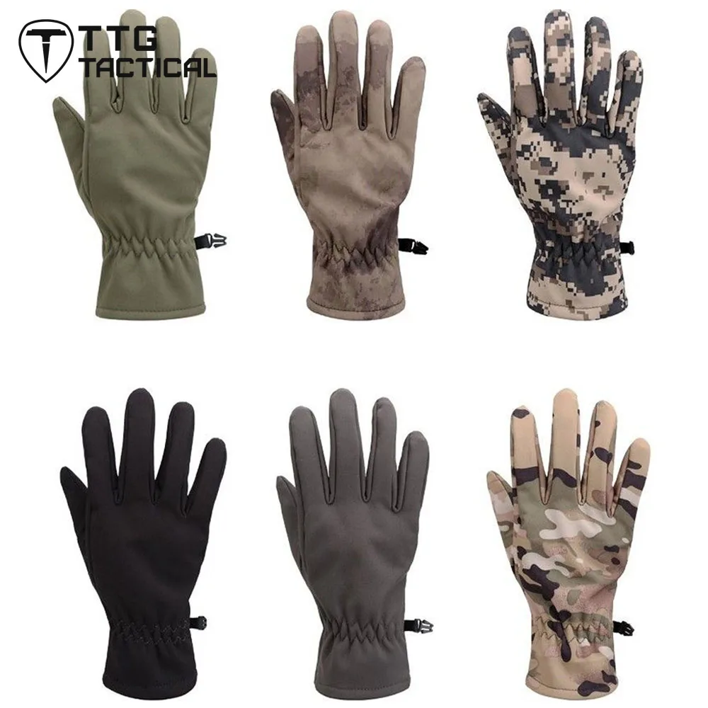 Mens Soft Shell Tactical Gloves Military Army Combat Gloves Camouflage