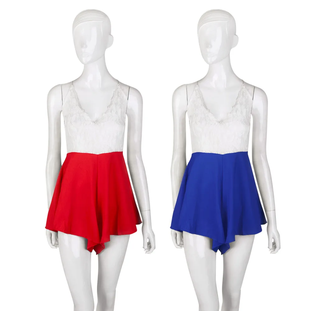  font b Women b font Cross Back Strap V Neck Romper font b Dress b