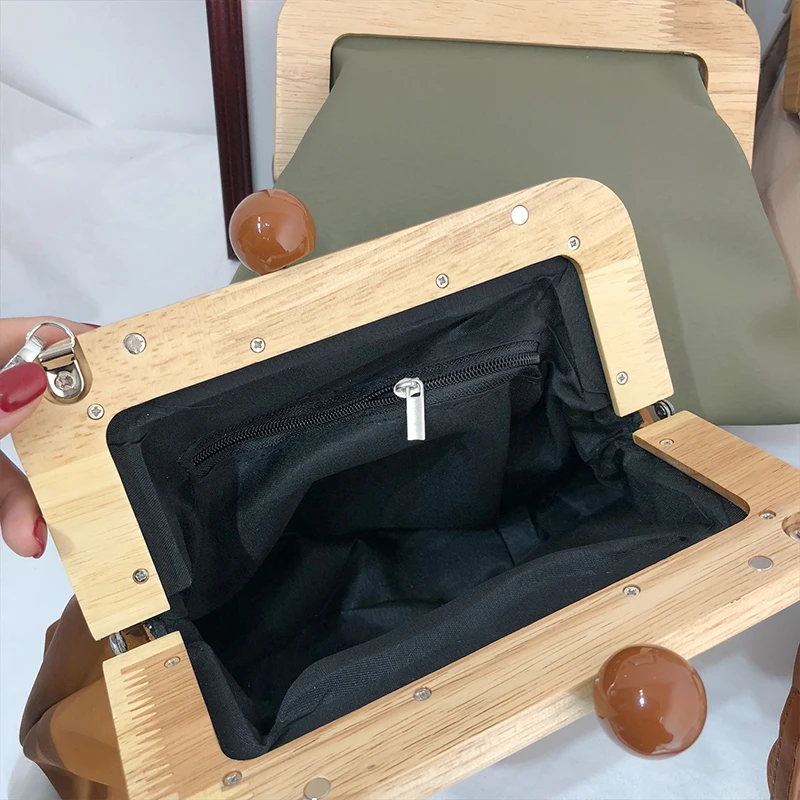  DAUNAVIA Women Bag Messenger Bag Simple Retro Pu Soft Leather Clip Bag Female Shoulder Evening Clut - 32999527264
