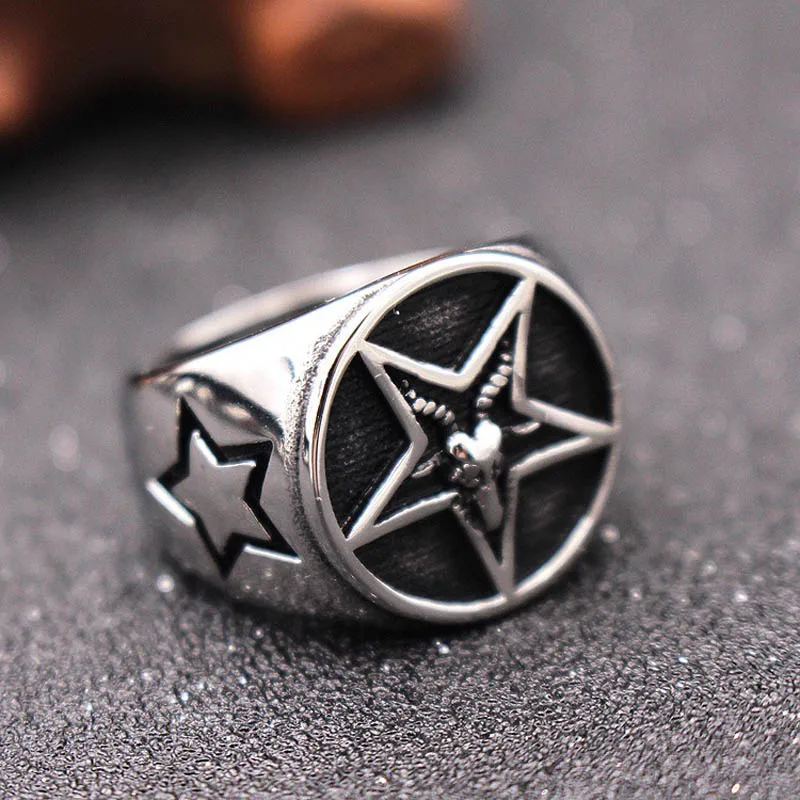 Pentagrama Pagano cráneo Cabeza De Cabra Colgante Collar Suerte Ocultismo Goth Gothic Metal