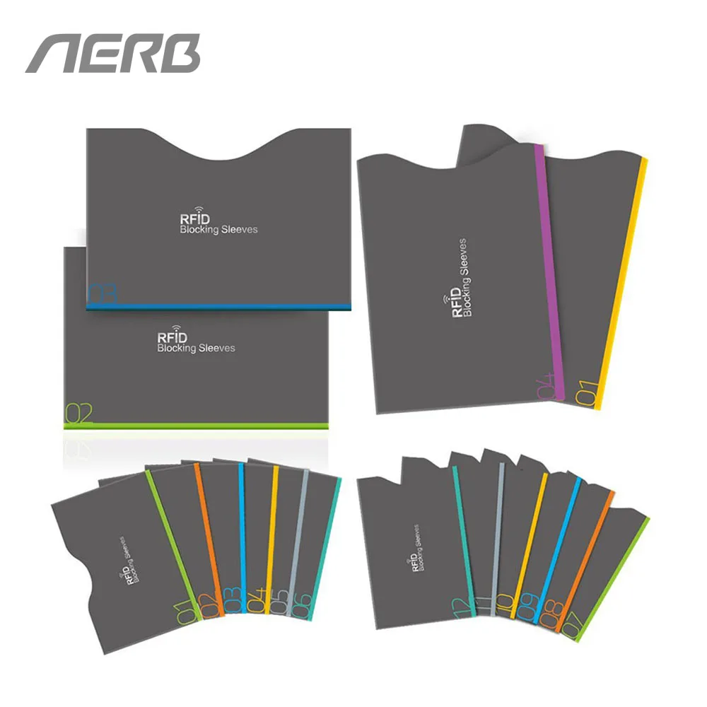 Aerb 16 шт./компл. RFID блокирующие рукава Противоугонная RFID карта протектор RFID блокирующий рукав идентификация Противоугонная защита rfid rfid card protection anti theft защита защита карт защита карты защита карт - изображение