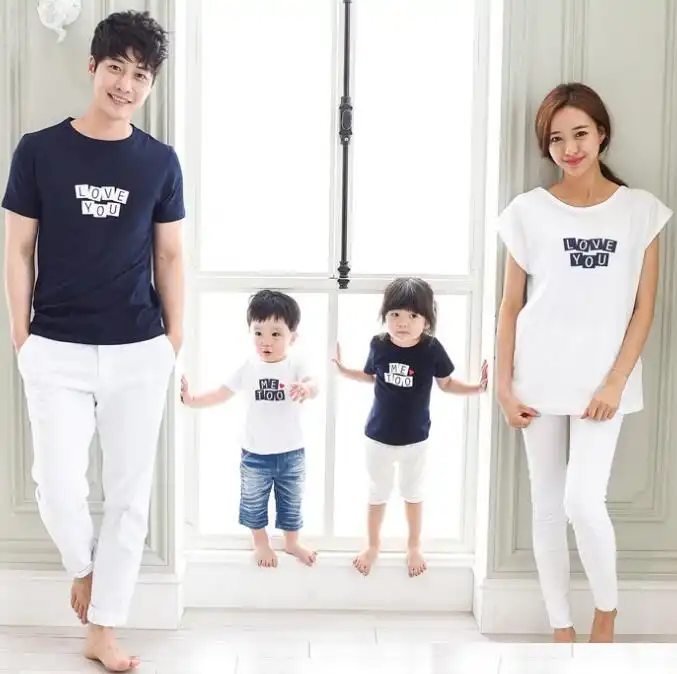 mother daughter and father matching outfits