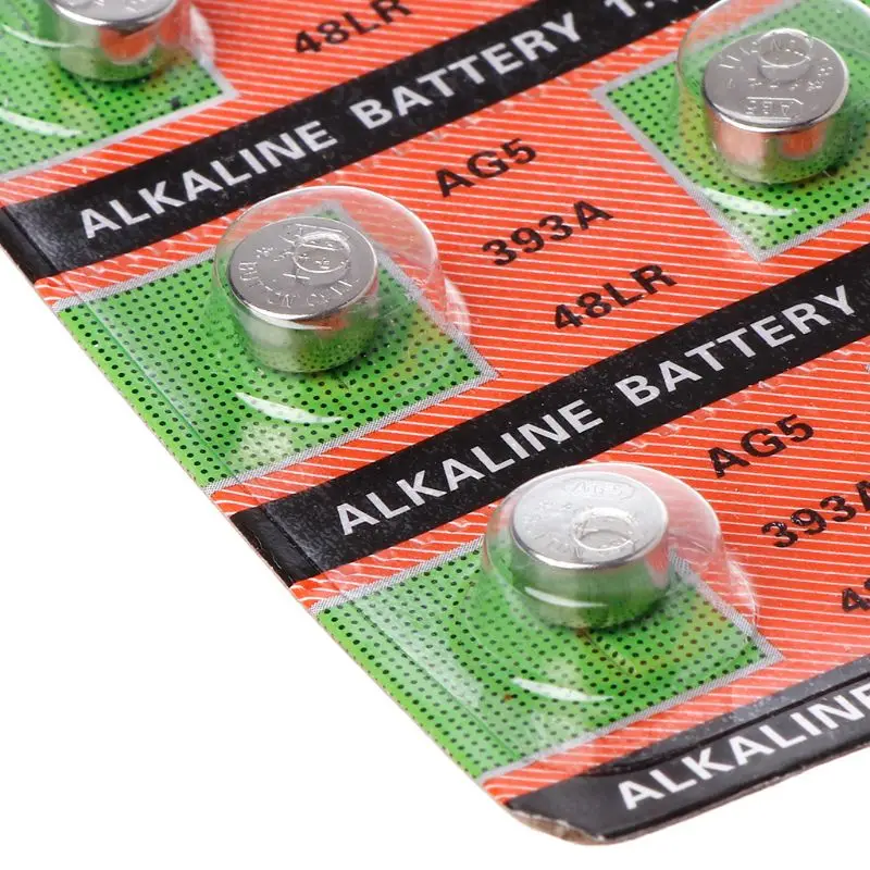 

10PCS Alkaline Battery Button Coin Cell AG5 LR754 393 SR754 193 546 RW28 48 Hearing Aid Earphone Watch Batteries 95AD