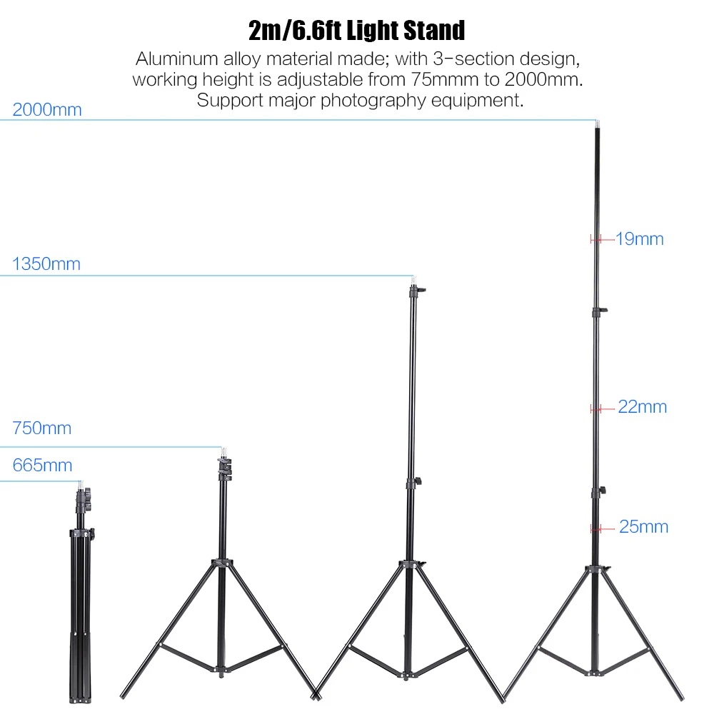 Andoer подставки для вспышки для фотостудии 3 шт софтбокс 50*70 см 12pcs45W лампа 3 шт. 4in1 патрон лампы 3 шт. 2 стены и Крыша Стенд консольная палочка