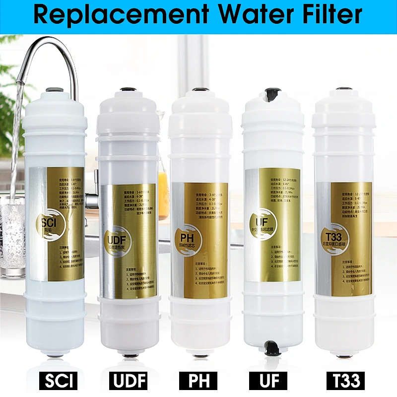Beste 1 stks Water Filter Vervanging Voor 5 Stage Water Filter Purifier Behandeling Omgekeerde Osmose Systeem PP T33 PH UDF UF filter