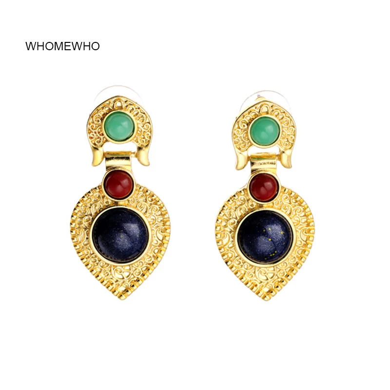 

Green Resin Beads Man-made Thailand Buddha Indian Jhumki Jhumka Earrings Korean Fashion Jewelry Birdal Wedding Party Accessories