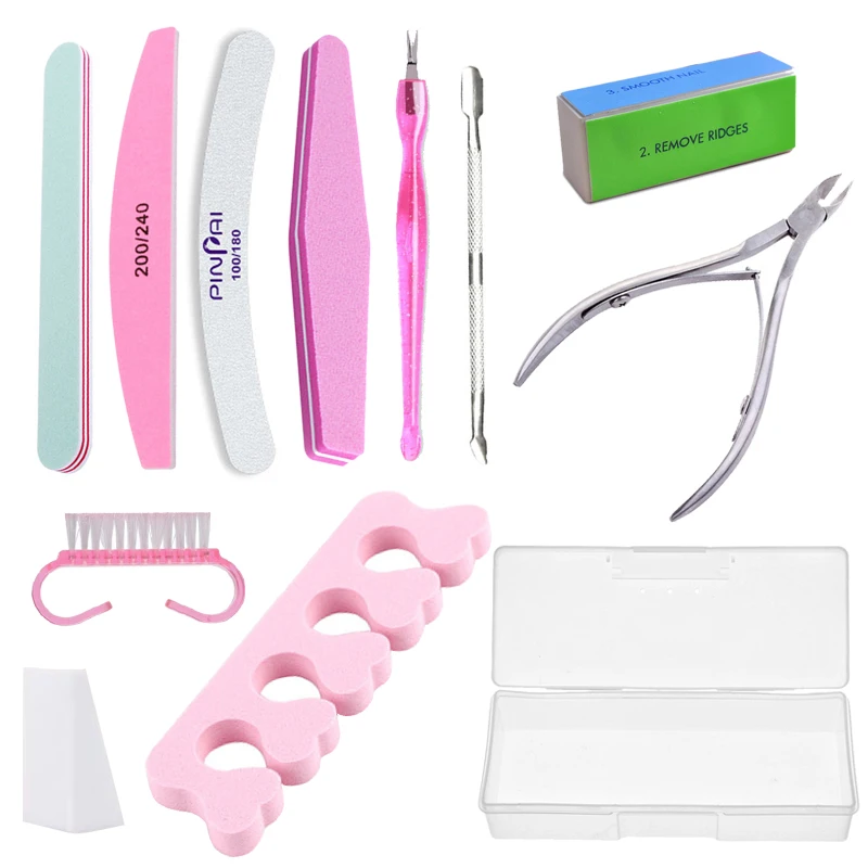 

Nail Art Tools Files Buffer Cuticle Pushers Scissors Sponge Toe SeparatorsBrushes Nail Art Equipment Storage Box Nail DIY Kits