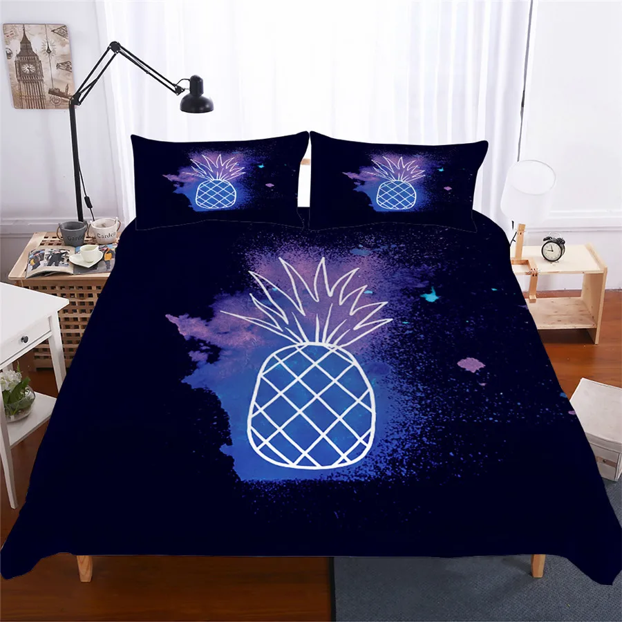 

Bedding Set 3D Printed Duvet Cover Bed Set Pineapple Home Textiles for Adults Lifelike Bedclothes with Pillowcase #BL03