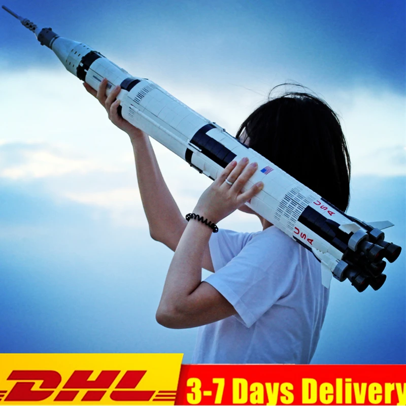 

Ideas Series Creator The Apollo Saturn V Launch Vehicle Aviation Rocket Children Boy Building Blocks Bricks Sets LEGOINGS