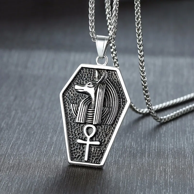 Anubis саркофаг ожерелье Анк Египетский Африка Бог готика Готический Wiccan языческий