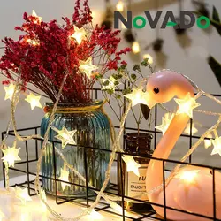 NOVADO 10/20/40/50 светодиодный звездный свет струнные гирлянды Батарея приведенный в действие светильник для праздников рождества свет