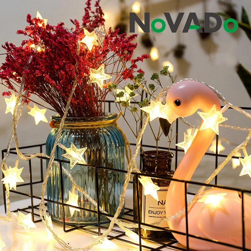 

NOVADO 10/20/40/50 LED Star Light String Garlands Battery Powered Christmas Light Holiday Light Wedding Decorative