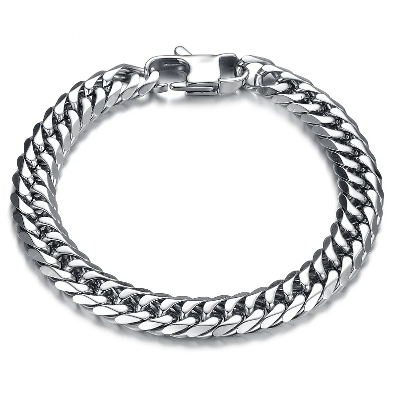 Мужская мода толстый браслет из нержавеющей стали 316l titanium твист звено цепи панк
