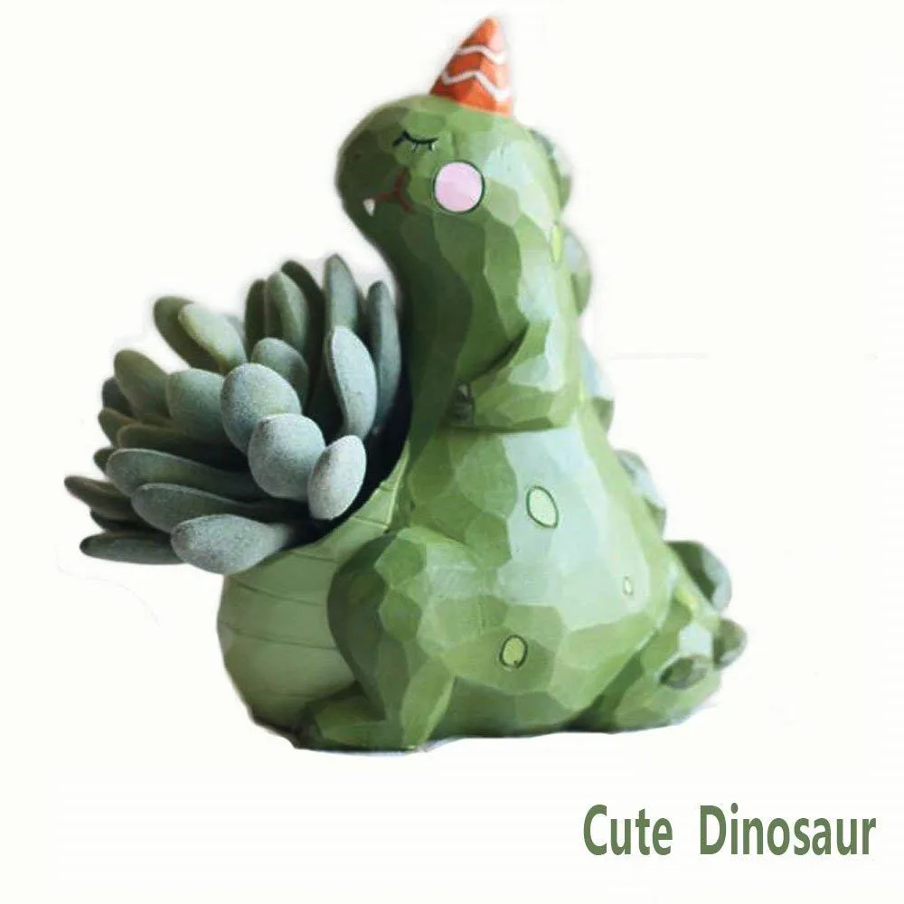 Lovely dinosaur Whale Cute Cartoon Resin Flower Pots cat 