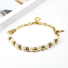 OUFEI Шарм браслет ювелирные изделия аксессуары из нержавеющей стали ювелирные изделия Женские Vogue жемчужные стальные браслеты из шариков браслеты для женщин