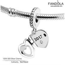 Аутентичные стерлингового серебра 925 Шарм Клубное сердце Висячие бусины для изготовления ювелирных изделий Подходит европейские Подвески браслет Berloque