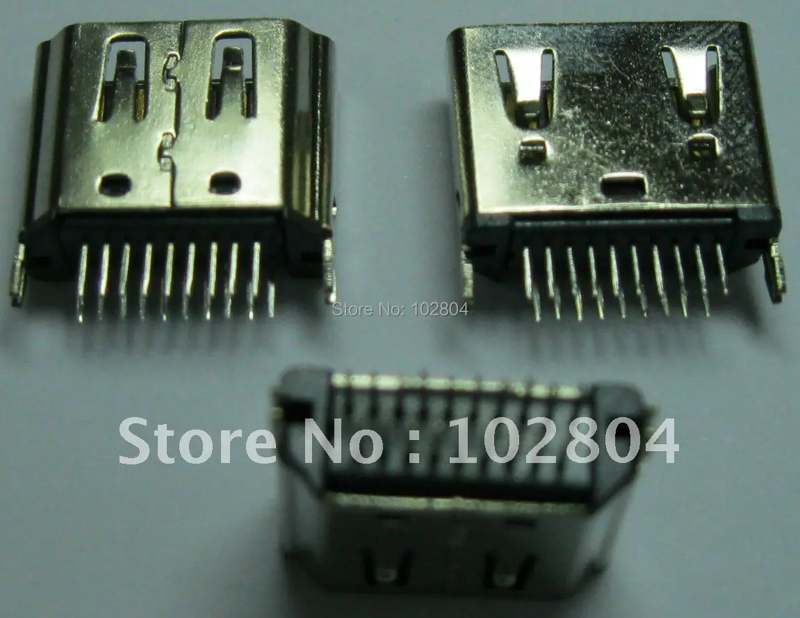 

600 Pcs Per Lot HDMI Female Jack Connector 19 pin 180 Degree 2 Row