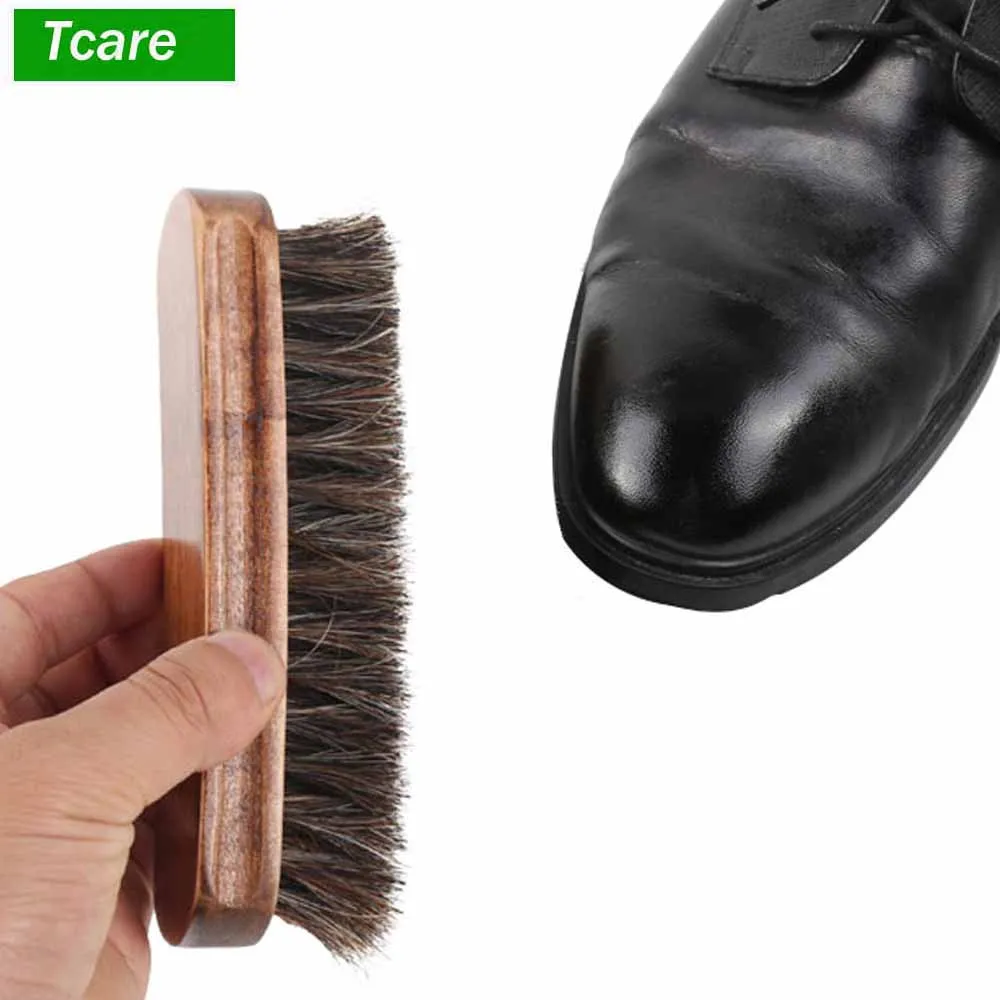 

Premium Leather Shoe Shine Brush Brilliant Outcome Polisher Genuine Horse Hair Brush for Polishing Cleaning Designer