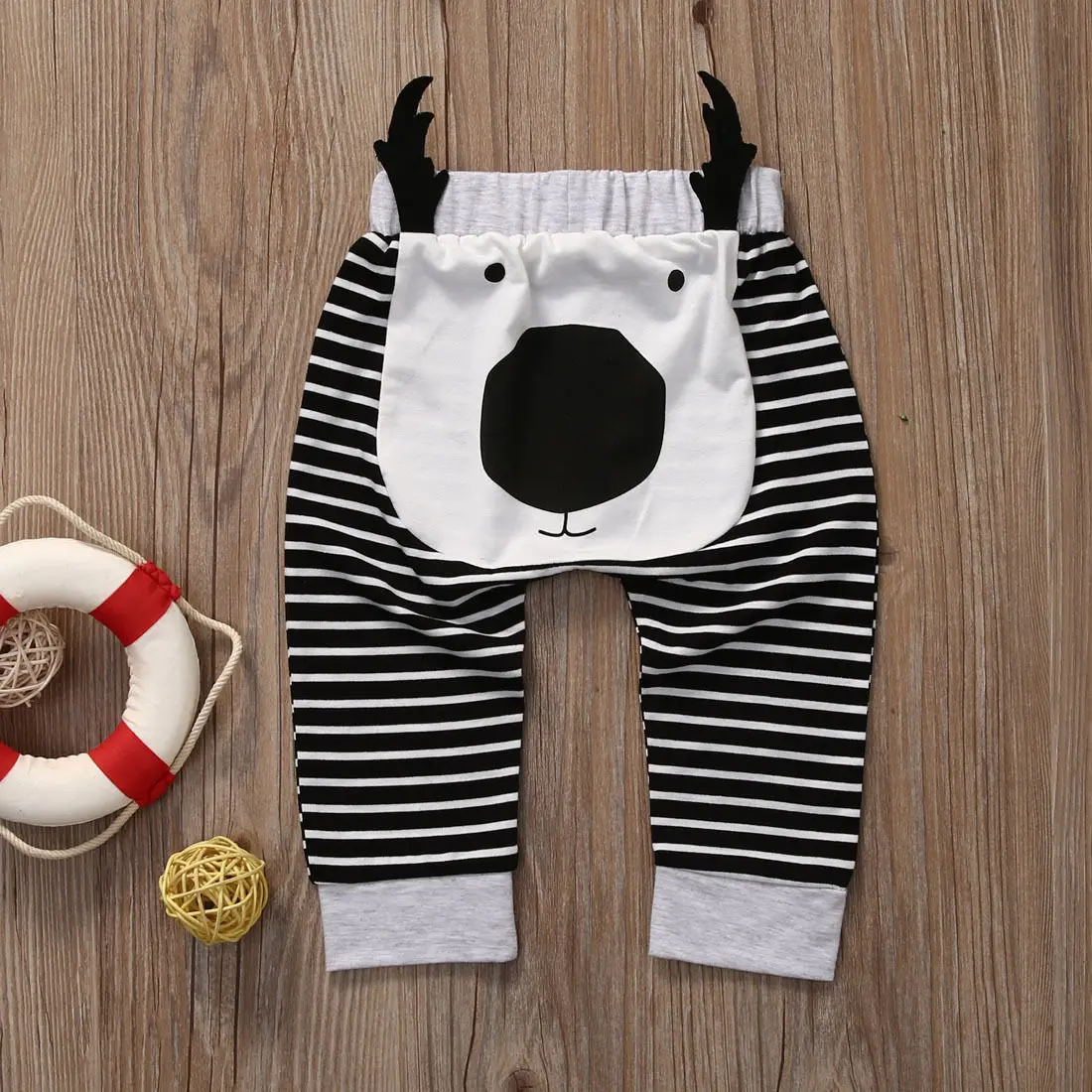 Штаны-шаровары для новорожденных и маленьких мальчиков и девочек штаны-леггинсы с рисунком От 0 до 2 лет - Цвет: Nose Reindeer
