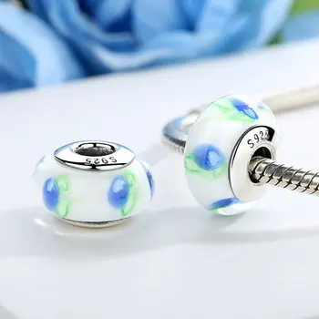 

2pcs/lot 925 Sterling Silver European Murano Glass Beads Charms fit Pandora Bracelets & Bangles,20 colors can be mixed order