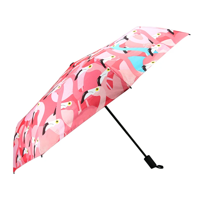 Модный складной зонт с фламинго и птицей, портативный Ветрозащитный Зонтик для путешествий