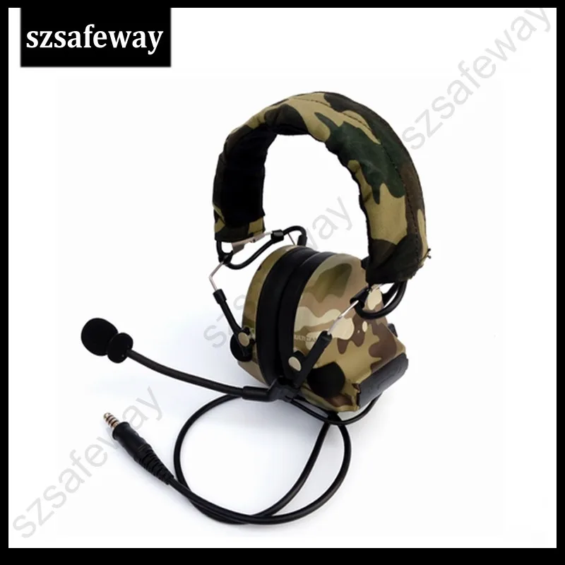 Latest high quality Tactical Headset Noise Reduction Canceling headphone Electronic Sound Pickup Comtac II for Two 4