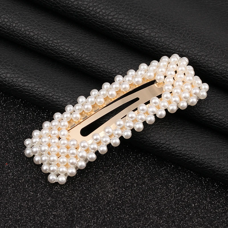 

Fashion Pearl Hair Clip for Women Elegant Korean Design Snap Barrette Stick Hairpin Hair Styling Accessories