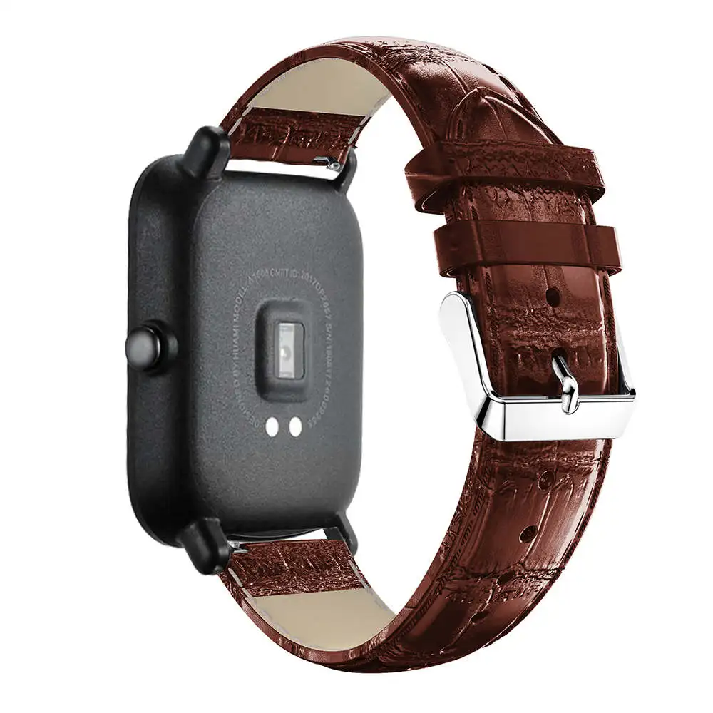 Ремешок под крокодиловую кожу для Xiaomi Huami Amazfit Bip BIT Lite Youth кожаный ремешок смарт