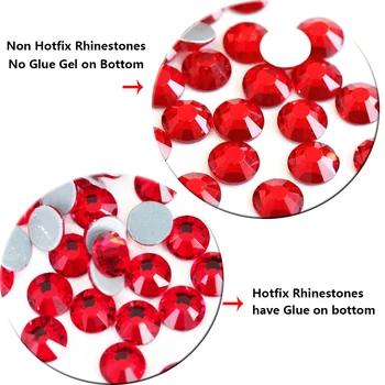 

High quality Big Red Hot fix Rhinestone Glitter Strass Flatback Glass Crystal swarovsky Hotfix stones Iron for Clothes Shoes