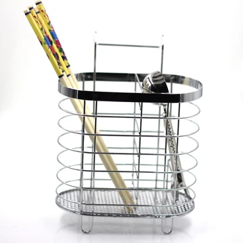 

Stainless Steel Chopsticks Draining Rack Sponge Hanging Sink Towel Washing Holder Kitchen Utensils Tool Silver Bucket Knife Fork