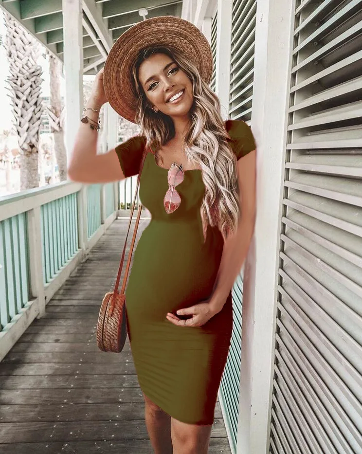CYSINCOS Sexy Dresses For Pregnant Women Sleeveless Maternity Solid Dresses Summer Pregnancy Pregnancy Dress 2020 Vest Dress