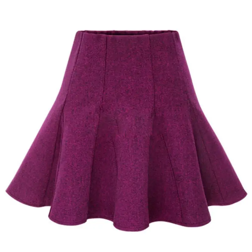 Новая модная плиссированная юбка трапециевидной формы размера плюс 3XL на осень и зиму, шерстяная мини-юбка-зонтик с высокой талией