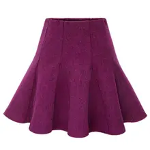 Новая модная плиссированная юбка трапециевидной формы размера плюс 3XL на осень и зиму, шерстяная мини-юбка-зонтик с высокой талией