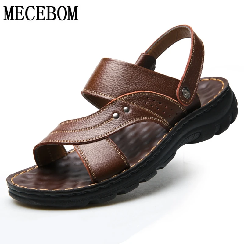 

Summer Men Sandals Brand Genuine Leather Shoes Male Thickened sole Comfortable Men Beach Slippers sandalias hombre 135m