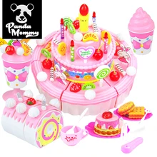 39-103Pcs DIY Cake Cutting Fruit Birthday Cake Kitchen Food Educational Toys for Girls gift Children diy simulation fruit cake birthday toys set 54pcs