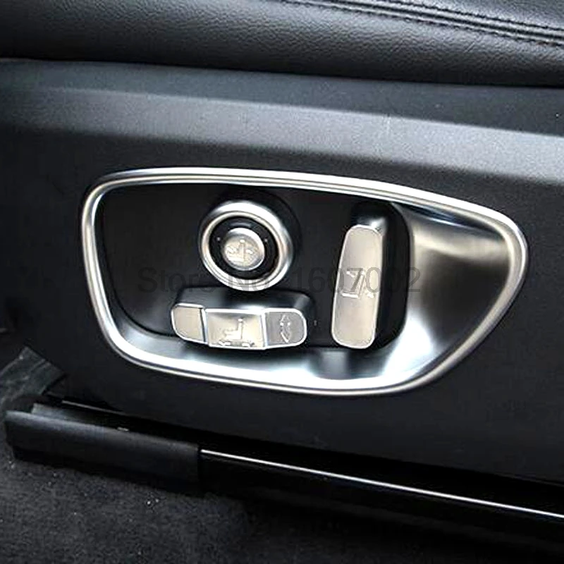 

For Land Rover Discovery Sport 2015 8pcs Chrome Inner Front Seat Height Adjustment Control Button Switch Cover Molding Trim