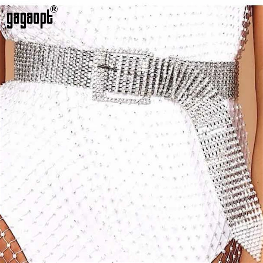 Женский ремень со стразами Gagaopt серебристые блестящие вечерние ремни для ночного