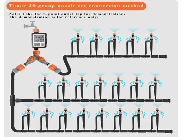 Автоматический полив растений микро капельного орошения системы большой экран сад завод самополива капельного орошения набор для таймера - Цвет: 20 sets of nozzles