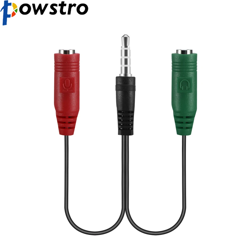 

Powstro Headphone Mic Splitter Headset Connection for Business Trip Computer Cell Phone Screen Display