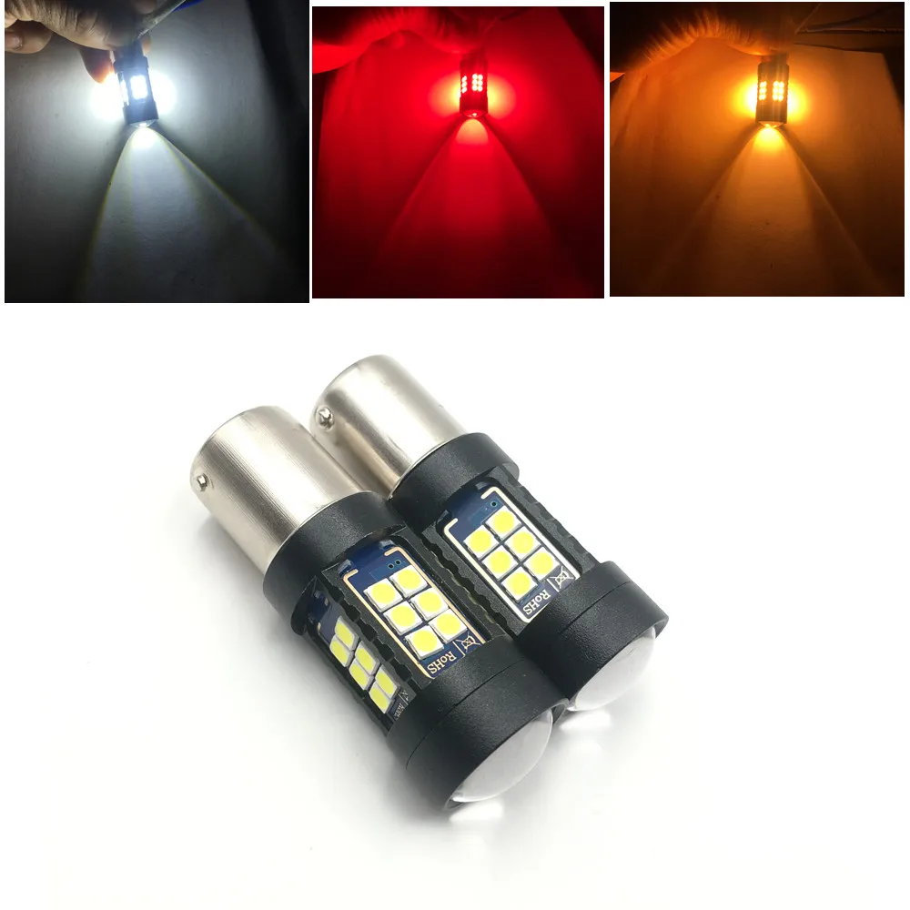 

2PCS 12V 24V 27SMD S25 LED 1157 BAY15D BAY 15D P21/5W 1156 BA15S P21W Car LED Bulb White/Yellow/Amber/Red Color