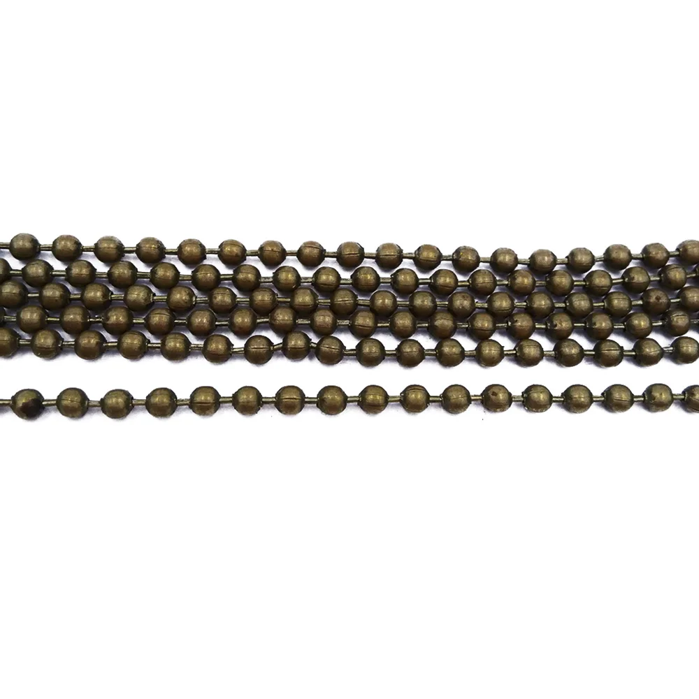 

Antique Bronze 100m 1.2mm 1.5mm 2mm 2.4mm 3.2mm Ball Bead Chains Link Chain Findings Ball Chains for Jewelry Making BCF-03