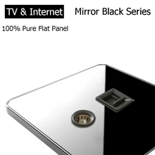 Coswall бренд RJ45 Интернет розетка Роскошная настенная Сетевая розетка с ТВ Джек акриловая Хрустальная зеркальная панель