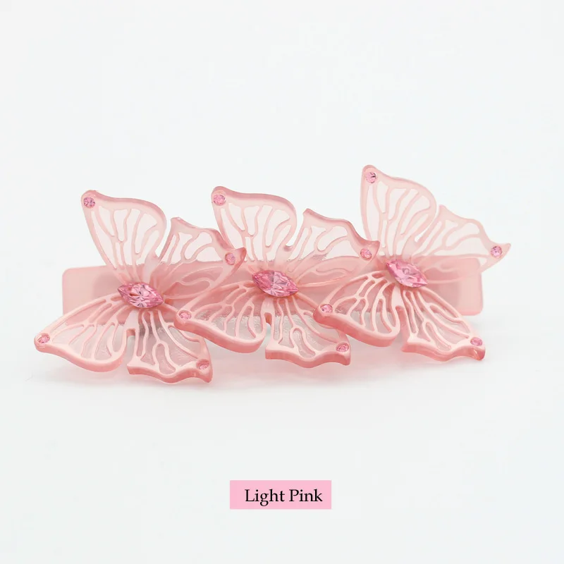 light pink 2 шт Бабочка заколка для волос-ювелирные украшения для волос Александера Для женщин-ацетат украшение Тиара для волос - Окраска металла: light pink