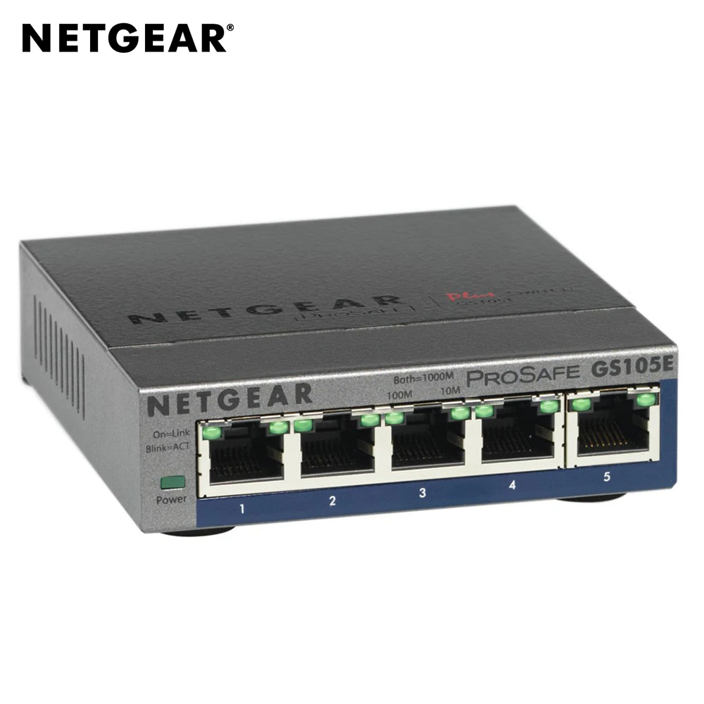 Netgear GS105E-200PES Unmanaged сетевой коммутатор L2/L3 Gigabit Ethernet (10/100/1000) полный дуплекс |