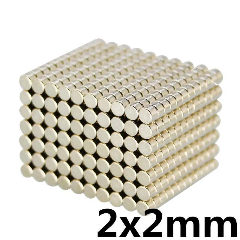 

100pcs Dia 2x2 mm round magnet N35 rare earth super strong permanent neodymium magnets for crafts Disc 2*2mm