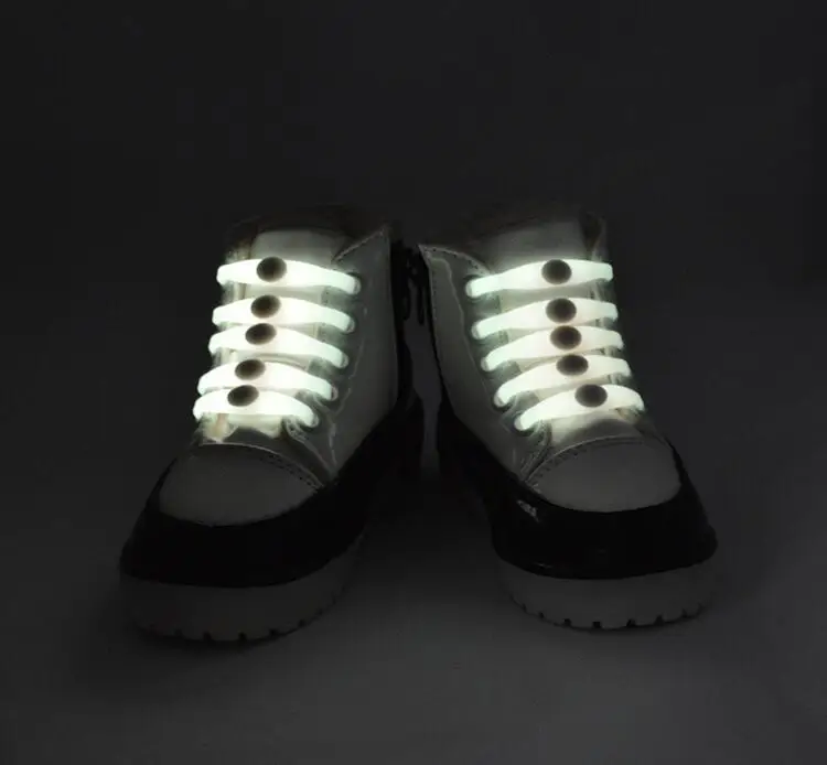 12 шт./партия, силиконовая эластичная обувь унисекс без галстука, спортивные кроссовки с кружевом, светящийся ремешок, обувь ботинки с