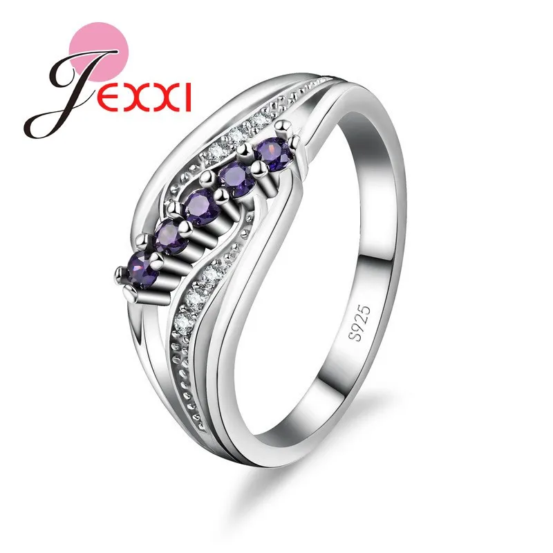 Romántico hermosa Plata de Ley 925 Anillos de circón cúbico mujeres compromiso joyería para fiesta y boda gran oferta regalo de las mujeres
