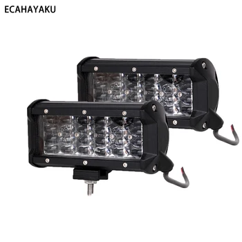 

2Pcs Quad Row 7" LED Work Light Bar 72W 7200LM 12V 24V 6000K Car Driving Lights Waterproof Work Light For SUV Offorad 4WD Trucks