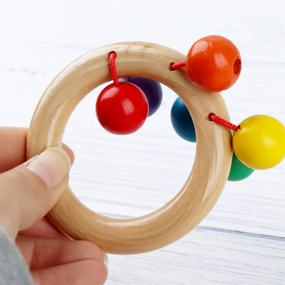 1 шт., деревянный колокольчик конфетного цвета, игрушки для младенцев, Развивающие детские погремушки для коляски, детские развивающие